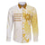 Personalised Polynesia Family Matching Short Sleeve Bodycon Dress and Hawaiian Shirt Bahai Faith Symbol LT05 Dad's Shirt - Long Sleeve Yellow - Polynesian Pride