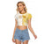 Personalised Polynesia Raglan Cropped T Shirt Bahai Faith Symbol LT05 Female Yellow - Polynesian Pride