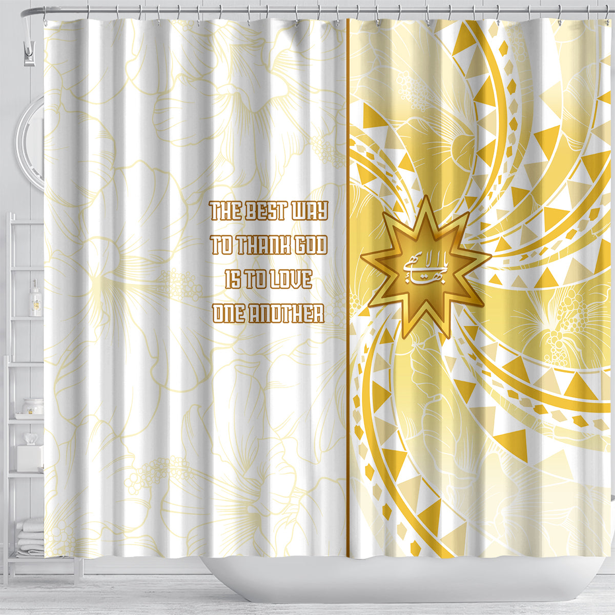 Polynesia Shower Curtain Bahai Faith Symbol LT05 - Polynesian Pride