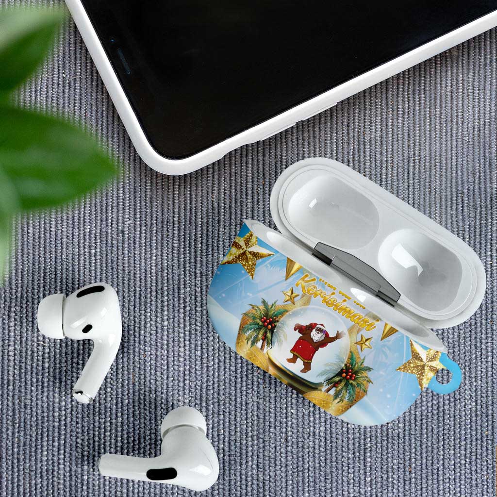 Fiji Christmas AirPods Case Snow Globe With Fijian Santa LT05