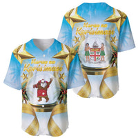 Fiji Christmas Baseball Jersey Snow Globe With Fijian Santa LT05