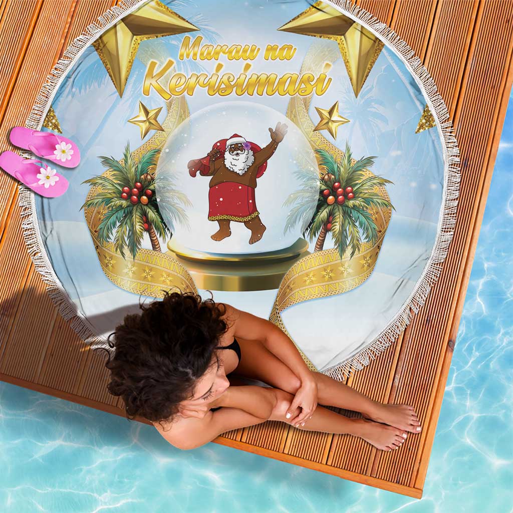 Fiji Christmas Beach Blanket Snow Globe With Fijian Santa LT05