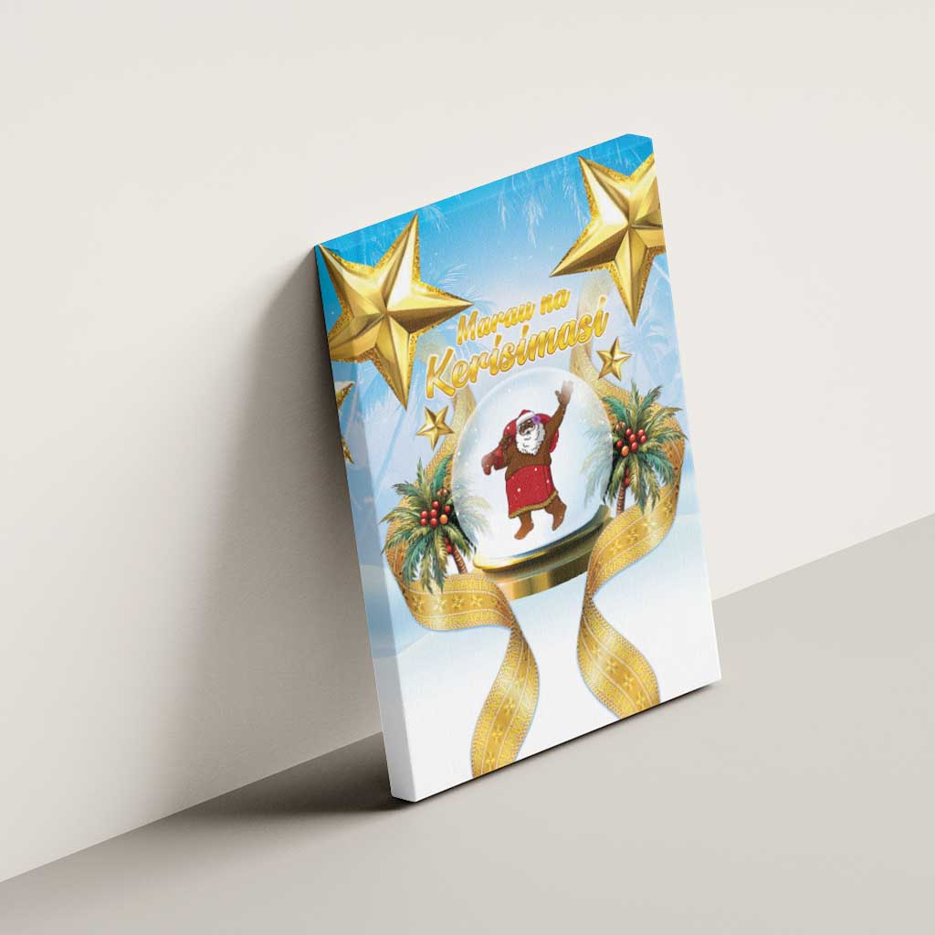 Fiji Christmas Canvas Wall Art Snow Globe With Fijian Santa LT05