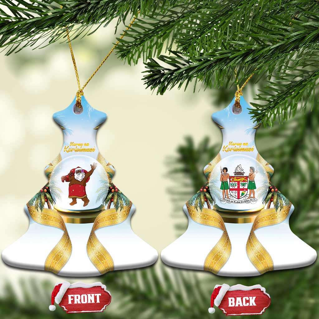 Fiji Christmas Ceramic Ornament Snow Globe With Fijian Santa - Polynesian Pride