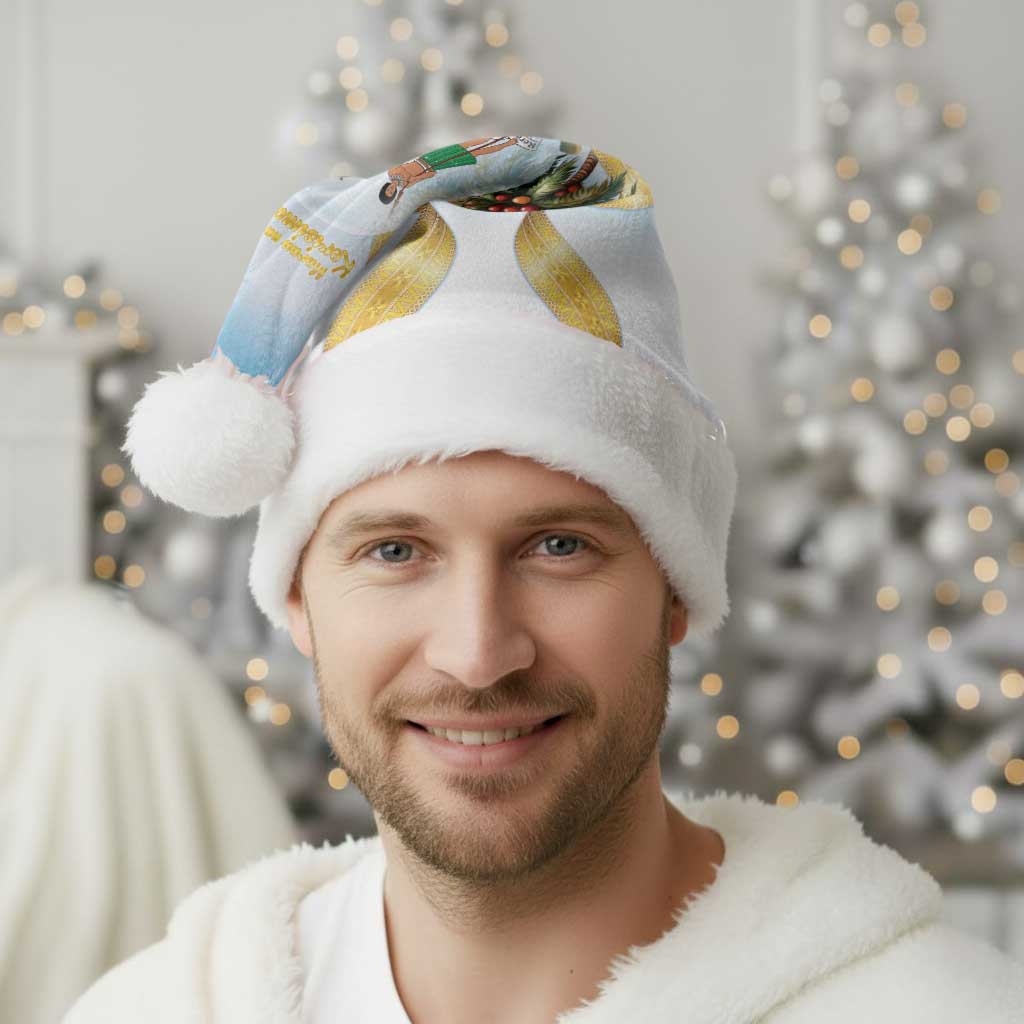 Fiji Christmas Santa Hat Snow Globe With Fijian Santa - Polynesian Pride