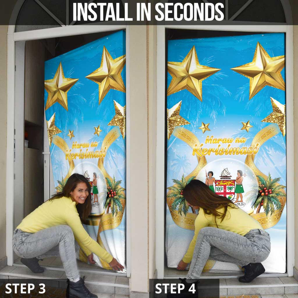 Fiji Christmas Door Cover Snow Globe With Fijian Santa LT05