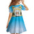 Fiji Christmas Family Matching Off Shoulder Short Dress and Hawaiian Shirt Snow Globe With Fijian Santa LT05
