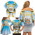 Fiji Christmas Family Matching Off Shoulder Short Dress and Hawaiian Shirt Snow Globe With Fijian Santa LT05