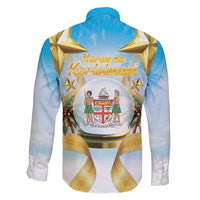 Fiji Christmas Family Matching Off Shoulder Short Dress and Hawaiian Shirt Snow Globe With Fijian Santa LT05 - Polynesian Pride