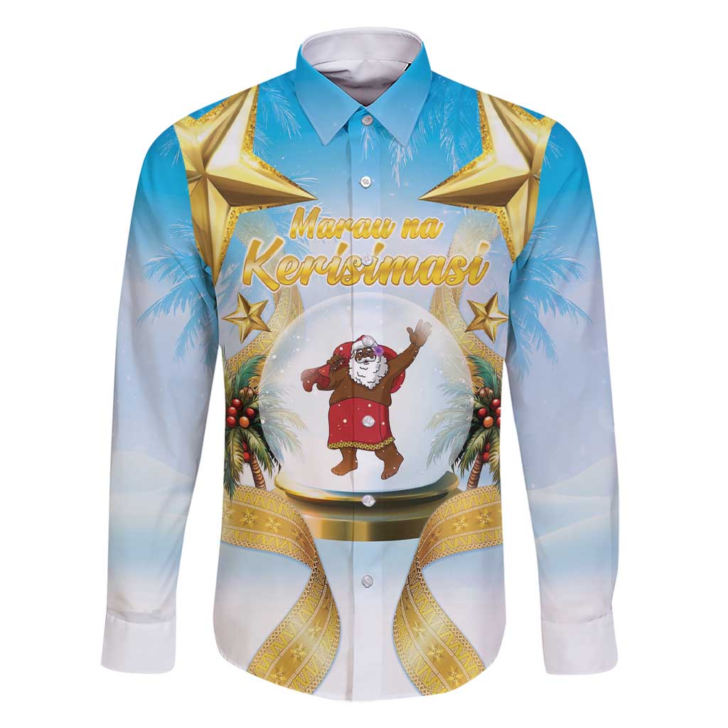 Fiji Christmas Family Matching Short Sleeve Bodycon Dress and Hawaiian Shirt Snow Globe With Fijian Santa LT05