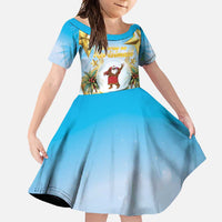 Fiji Christmas Family Matching Tank Maxi Dress and Hawaiian Shirt Snow Globe With Fijian Santa LT05