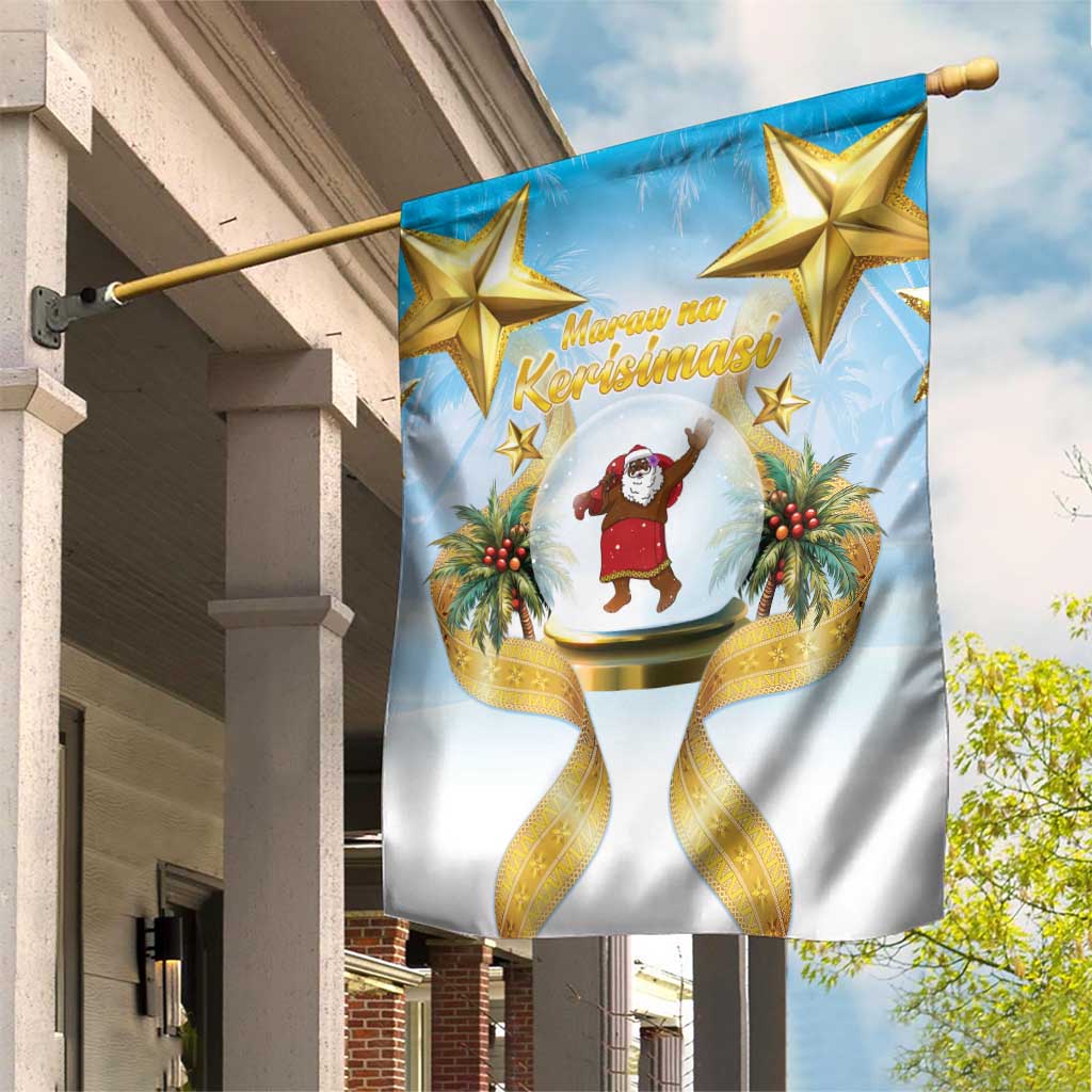 Fiji Christmas Garden Flag Snow Globe With Fijian Santa LT05