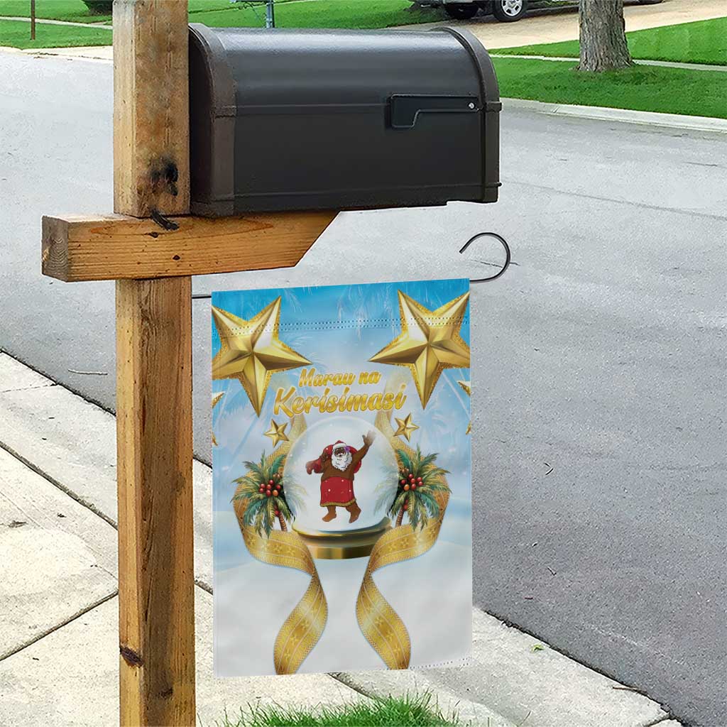 Fiji Christmas Garden Flag Snow Globe With Fijian Santa LT05