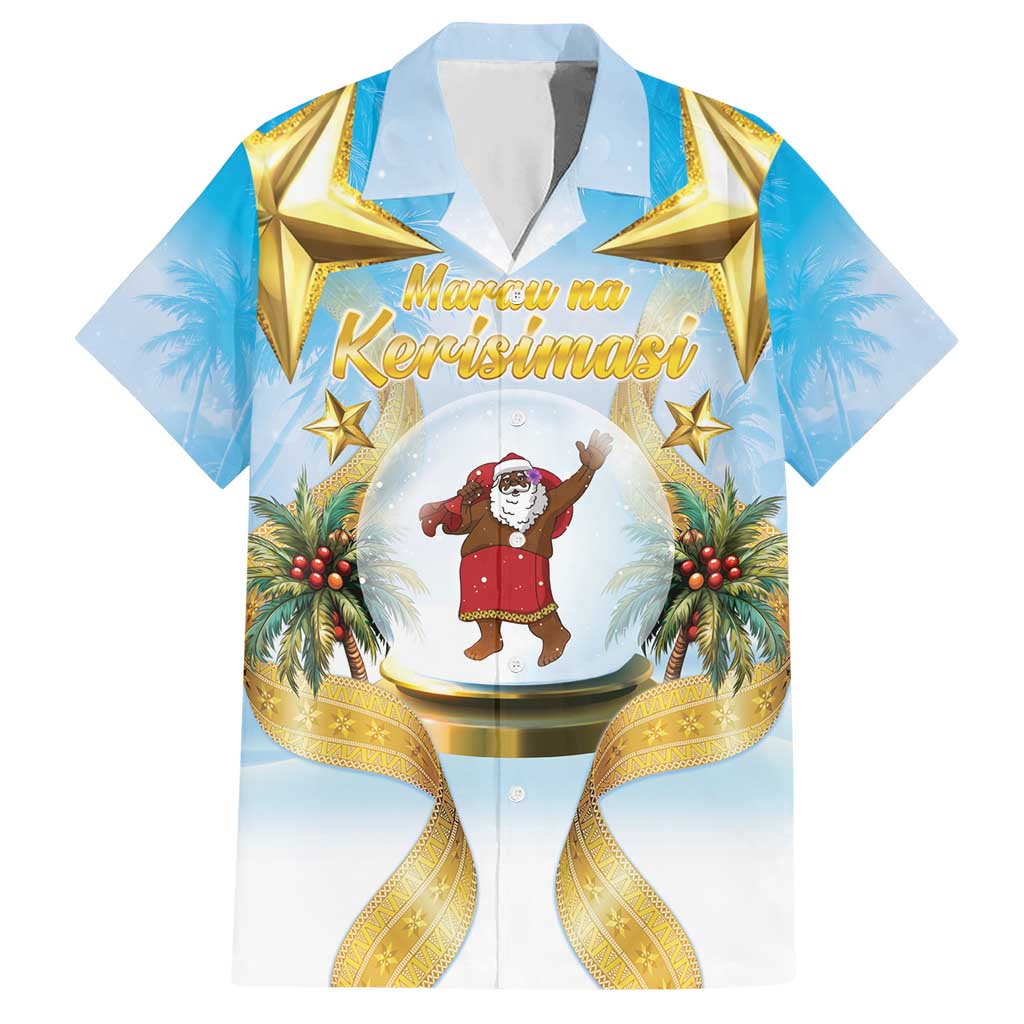 Fiji Christmas Hawaiian Shirt Snow Globe With Fijian Santa - Polynesian Pride