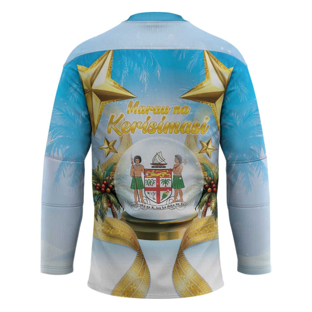 Fiji Christmas Hockey Jersey Snow Globe With Fijian Santa LT05