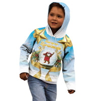 Fiji Christmas Kid Hoodie Snow Globe With Fijian Santa LT05