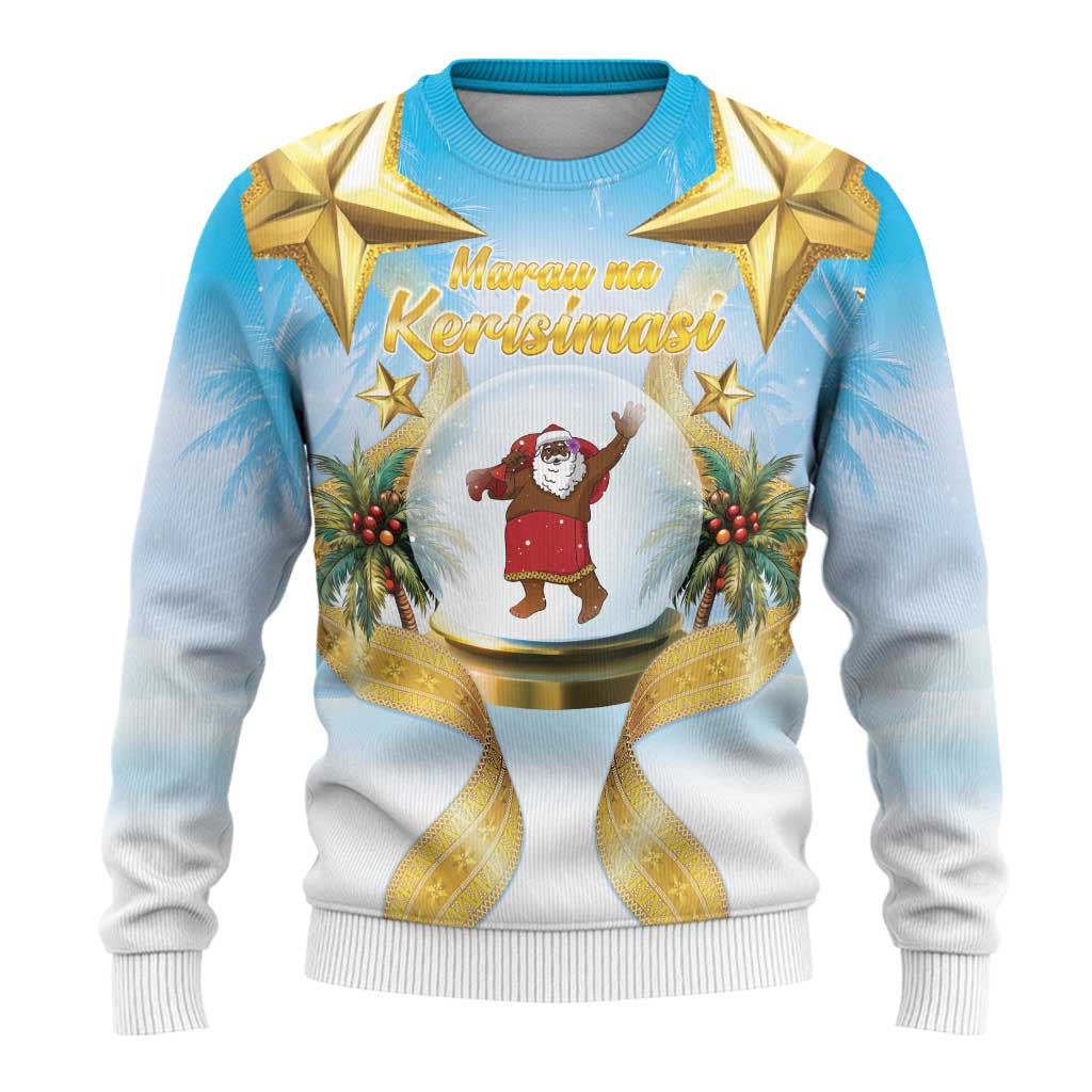 Fiji Christmas Ugly Christmas Sweater Snow Globe With Fijian Santa - Polynesian Pride