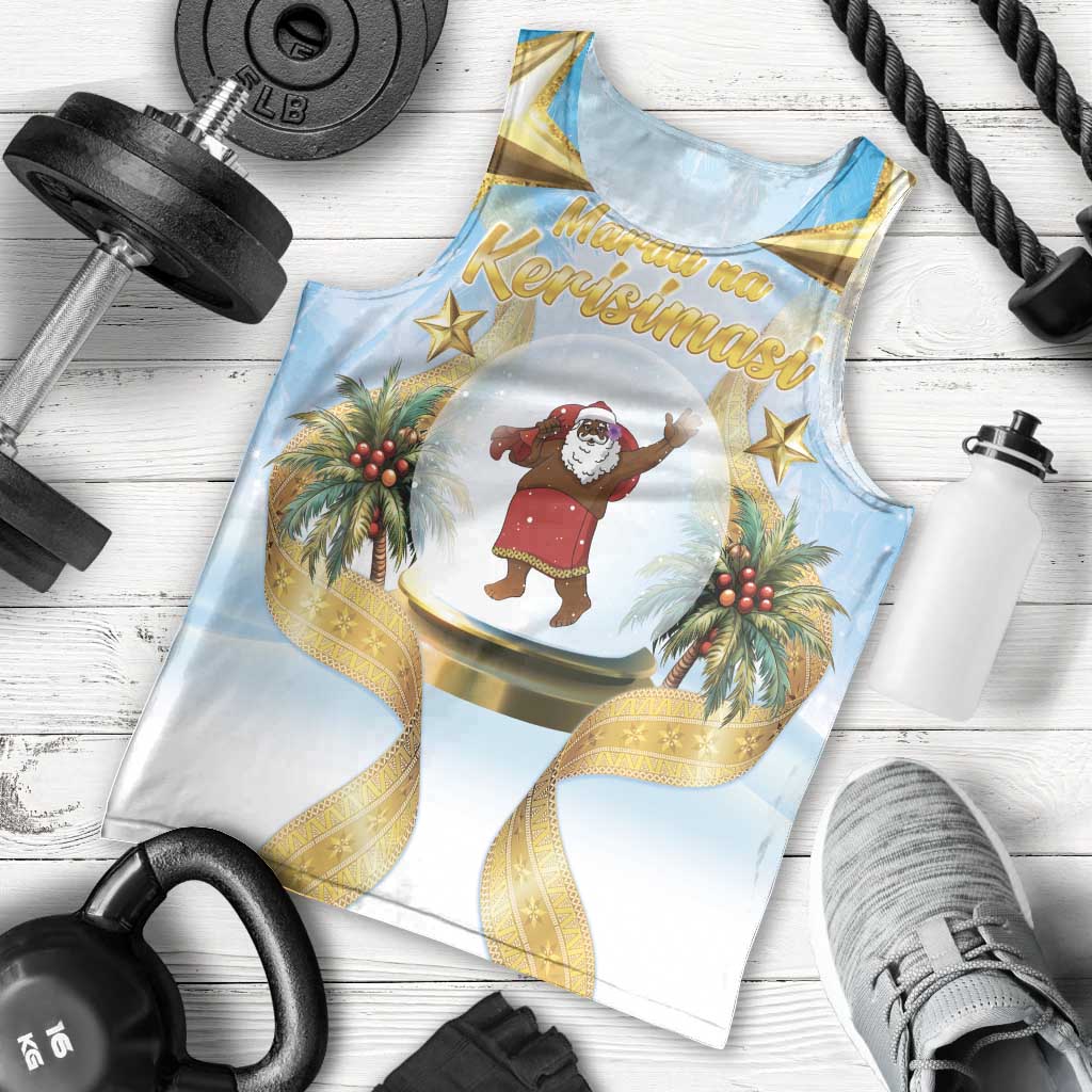 Fiji Christmas Men Tank Top Snow Globe With Fijian Santa LT05