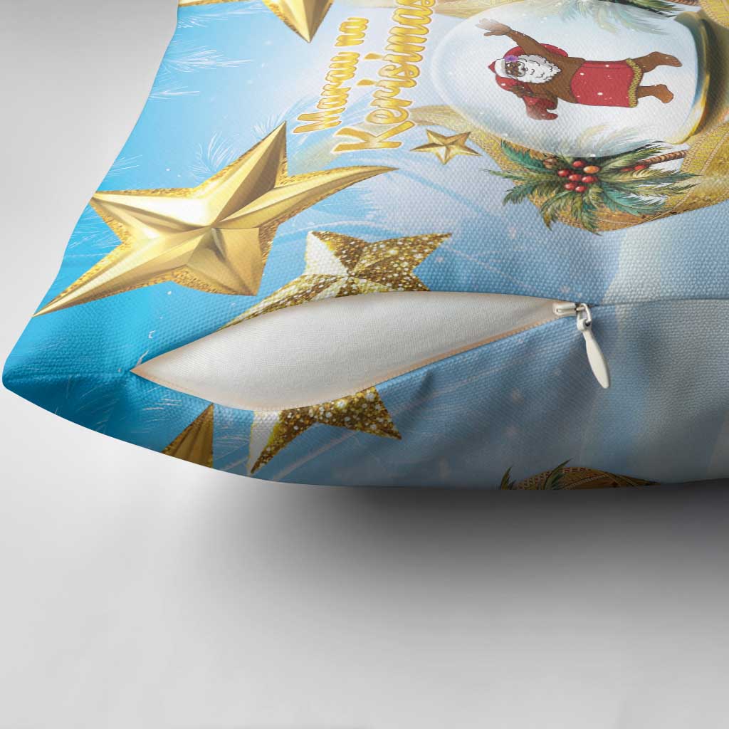 Fiji Christmas Pillow Cover Snow Globe With Fijian Santa LT05