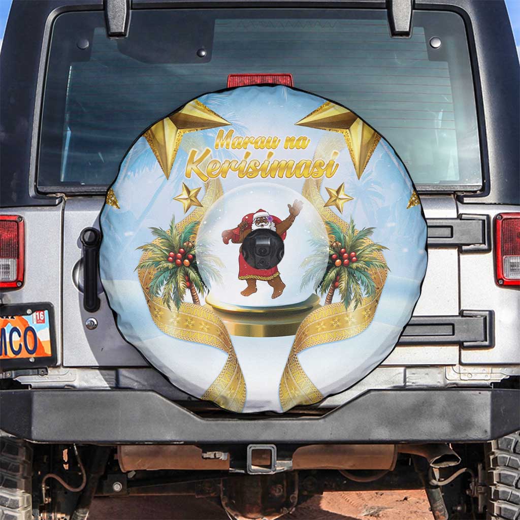 Fiji Christmas Spare Tire Cover Snow Globe With Fijian Santa LT05
