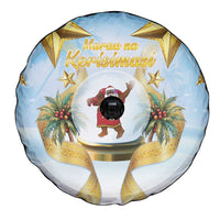Fiji Christmas Spare Tire Cover Snow Globe With Fijian Santa LT05