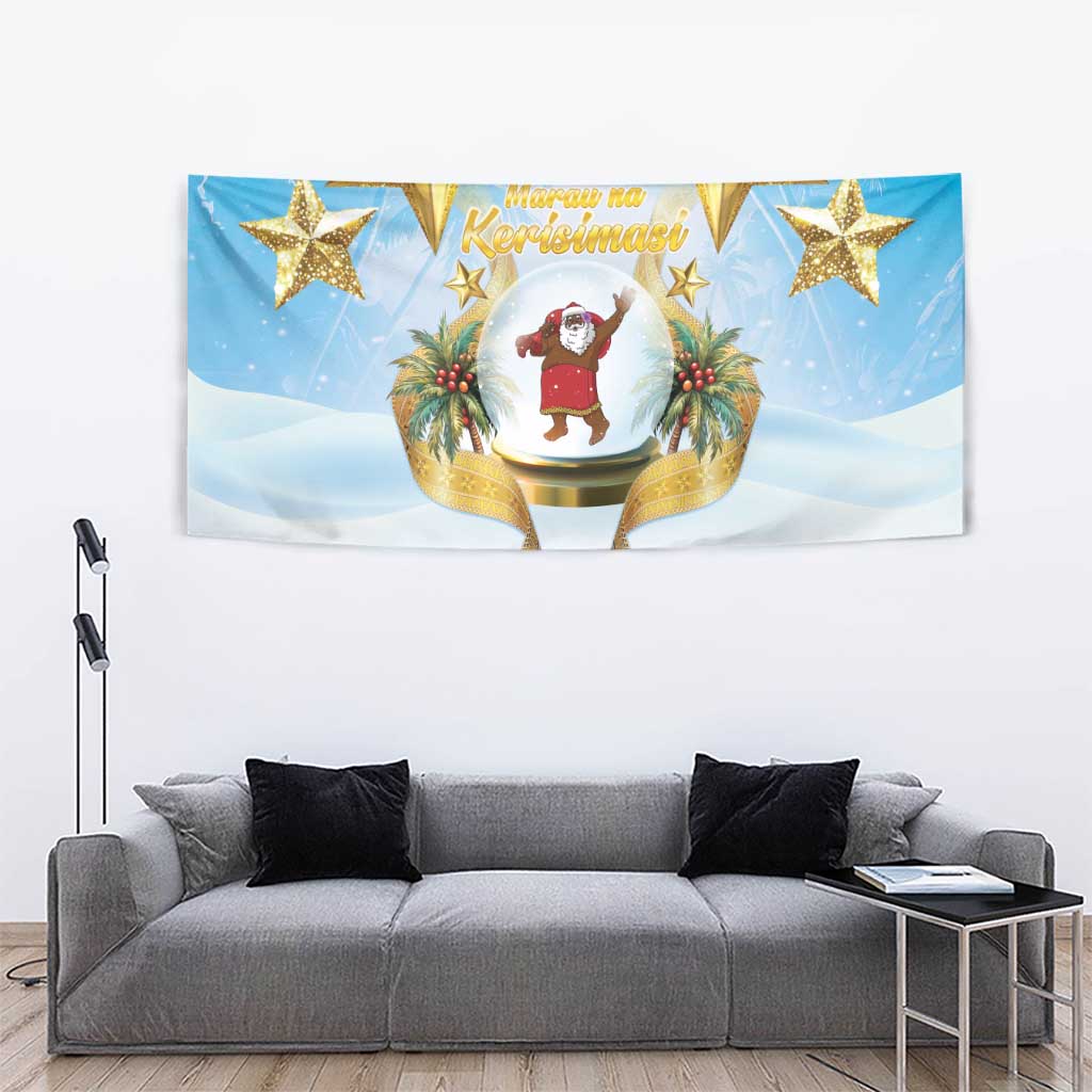Fiji Christmas Tapestry Snow Globe With Fijian Santa LT05