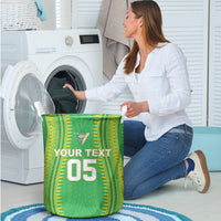 Cook Islands Rugby Custom Laundry Basket Kuki Tribal Pattern Green Version LT05 - Polynesian Pride