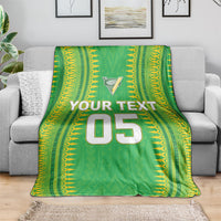 Cook Islands Rugby Custom Blanket Kuki Tribal Pattern Green Version LT05 - Polynesian Pride