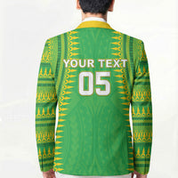 Cook Islands Rugby Custom Blazer Kuki Tribal Pattern Green Version LT05 - Polynesian Pride
