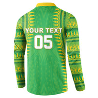 Cook Islands Rugby Custom Button Sweatshirt Kuki Tribal Pattern Green Version LT05 - Polynesian Pride