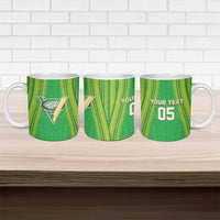 Cook Islands Rugby Custom Ceramic Mug Kuki Tribal Pattern Green Version LT05 - Polynesian Pride
