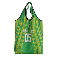 Cook Islands Rugby Custom Grocery Bag Kuki Tribal Pattern Green Version LT05 - Polynesian Pride