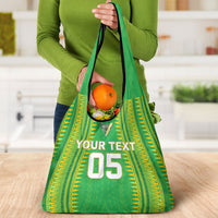 Cook Islands Rugby Custom Grocery Bag Kuki Tribal Pattern Green Version LT05 - Polynesian Pride