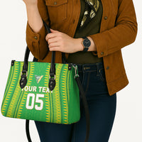 Cook Islands Rugby Custom Leather Bag Kuki Tribal Pattern Green Version LT05 - Polynesian Pride