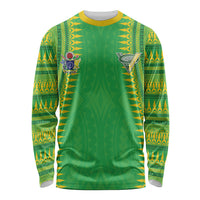 Cook Islands Rugby Custom Long Sleeve Shirt Kuki Tribal Pattern Green Version LT05 Unisex Green - Polynesian Pride