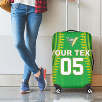 Cook Islands Rugby Custom Luggage Cover Kuki Tribal Pattern Green Version LT05 - Polynesian Pride