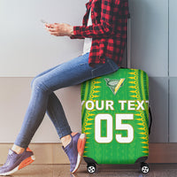 Cook Islands Rugby Custom Luggage Cover Kuki Tribal Pattern Green Version LT05 - Polynesian Pride