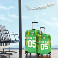 Cook Islands Rugby Custom Luggage Cover Kuki Tribal Pattern Green Version LT05 - Polynesian Pride