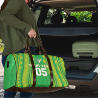 Cook Islands Rugby Custom Travel Bag Kuki Tribal Pattern Green Version LT05 - Polynesian Pride