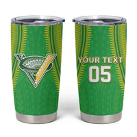 Cook Islands Rugby Custom Tumbler Cup Kuki Tribal Pattern Green Version LT05 Green - Polynesian Pride