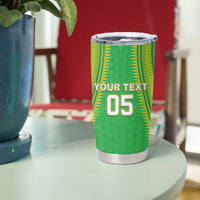 Cook Islands Rugby Custom Tumbler Cup Kuki Tribal Pattern Green Version LT05 - Polynesian Pride
