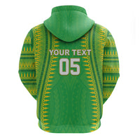 Cook Islands Rugby Custom Zip Hoodie Kuki Tribal Pattern Green Version LT05 - Polynesian Pride
