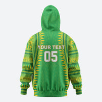 Cook Islands Rugby Custom Zip Hoodie Kuki Tribal Pattern Green Version LT05 - Polynesian Pride