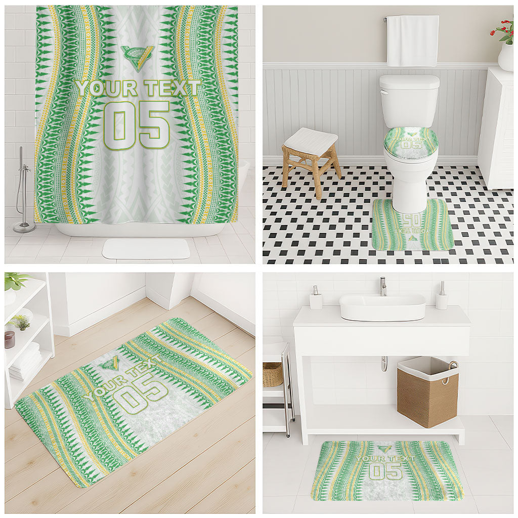 Cook Islands Rugby Custom Bathroom Set Kuki Tribal Pattern White Version LT05 - Polynesian Pride