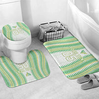 Cook Islands Rugby Custom Bathroom Set Kuki Tribal Pattern White Version LT05 Mat Set Only (3 pcs) One Size White - Polynesian Pride