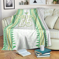 Cook Islands Rugby Custom Blanket Kuki Tribal Pattern White Version LT05 White - Polynesian Pride
