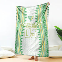 Cook Islands Rugby Custom Blanket Kuki Tribal Pattern White Version LT05 - Polynesian Pride