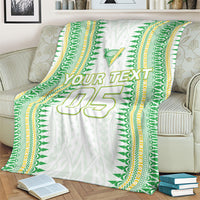 Cook Islands Rugby Custom Blanket Kuki Tribal Pattern White Version LT05 - Polynesian Pride
