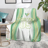 Cook Islands Rugby Custom Blanket Kuki Tribal Pattern White Version LT05 - Polynesian Pride