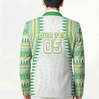 Cook Islands Rugby Custom Blazer Kuki Tribal Pattern White Version LT05 - Polynesian Pride